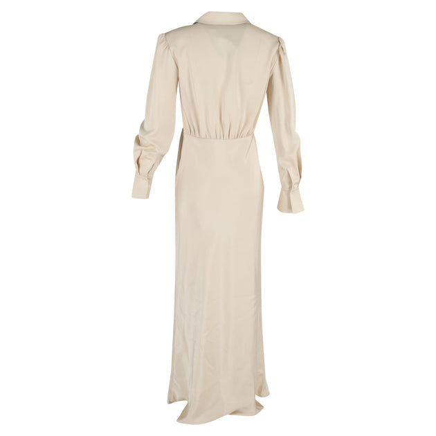 self portrait cream satin embellished bib maxi dress SELF-PORTRAIT BANGKOK | CREAM SATIN EMBELLISHED BIB MAXI DRESS