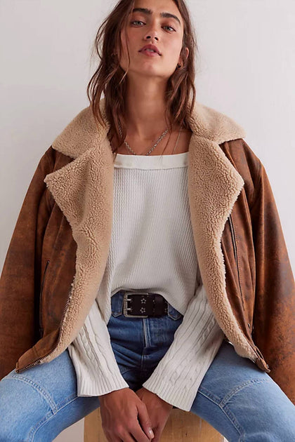 Free People Swing Cable Cuff Long Sleeve Top Beige Small 4