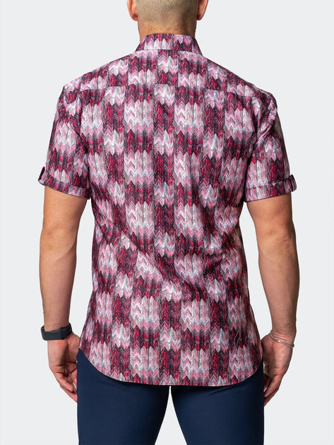 MACEOO Galileo Herrenhemd Puddle Red Pink XX-Large 3
