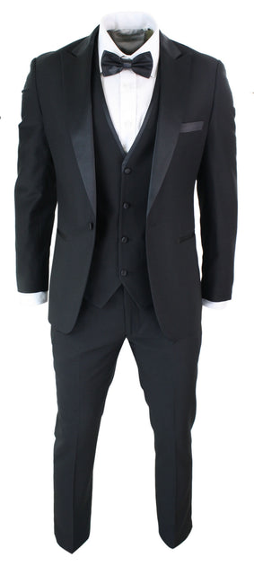 Paul Andrew Regent 3 Piece Tuxedo Suit Black US 40 Regular 4
