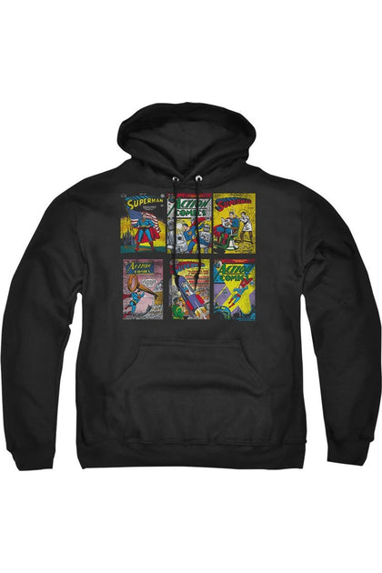 Gildan Superman Covers Hoodie Black Small 2