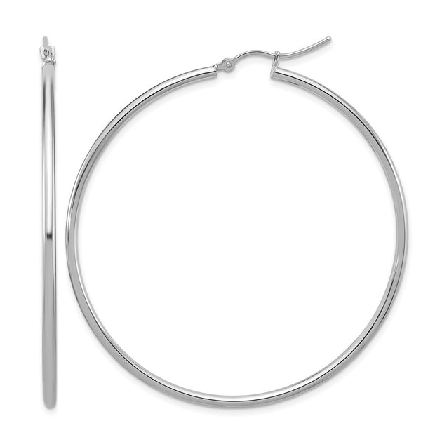Diamond2Deal Hinged Hoop Earrings Silver 2