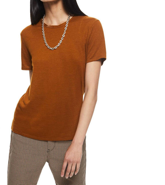On This Day Linen-Blend Tee Brown X-Small 2