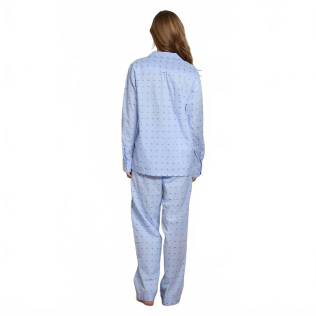 The Sleep Code Dobby Cotton Long Pj Set Blue XS 3