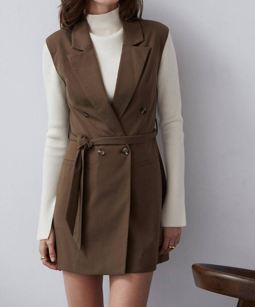 CRESCENT Brooke Blazer Dress In Brown
