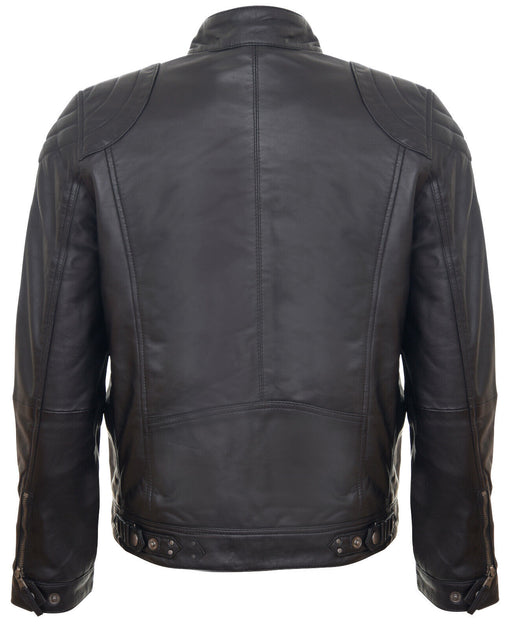 Infinity Mens Moto Leather Biker Jacket Black XSmall 4