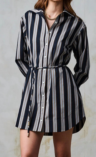 Hevron Abby Shirt Dress Black Large 2