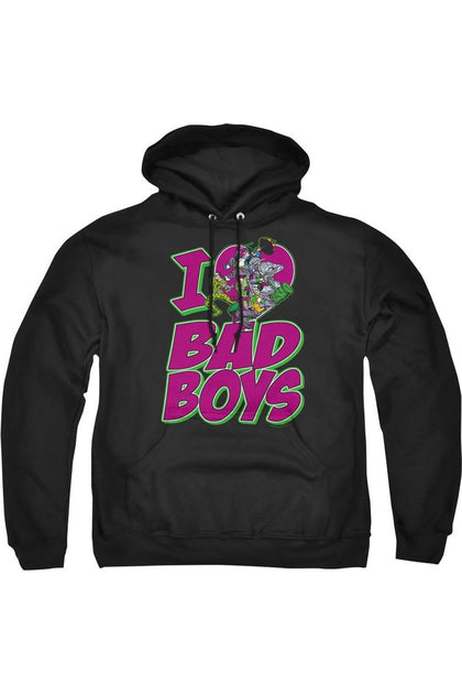Gildan DC Comics I Heart Bad Boys Hoodie Black Small 2