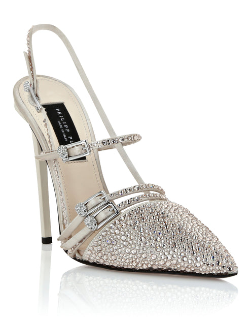 Philipp Plein Multi-Strap High-Heel Slingbacks 12 Mix Strass Black EU 37 2