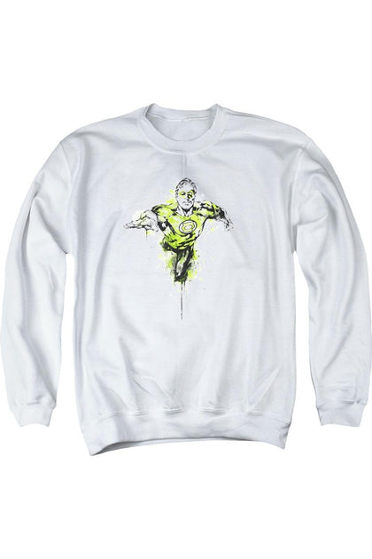 Gildan Green Lantern Inked Crewneck Sweatshirt White Large 2