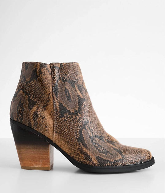 Very G 2 Tone Snake Print Bootie Brown US 6 2