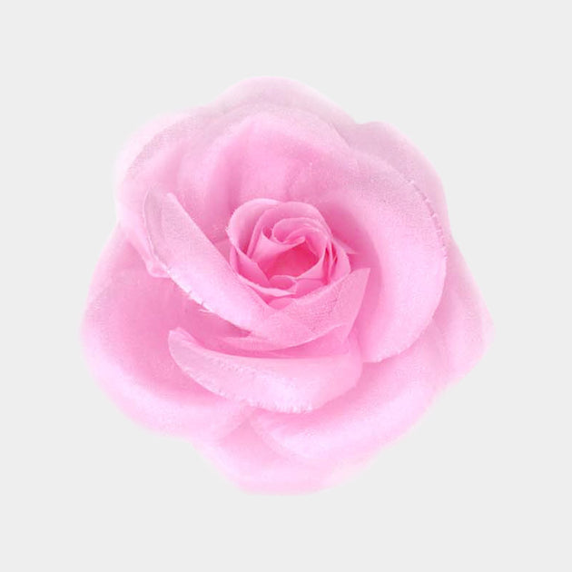 FASHNZFAB 12PCS Rose Flower Alligator Hair Clips Brooches Pink 4
