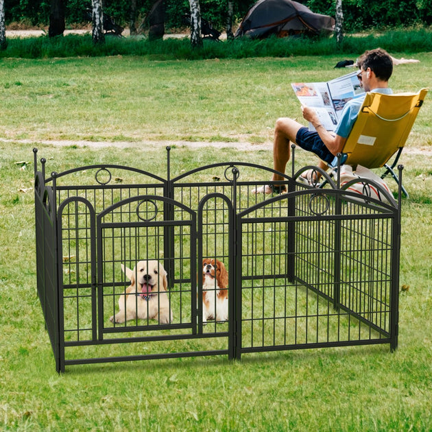 Maison Boucle Metal Dog Playpen Black One Size 4