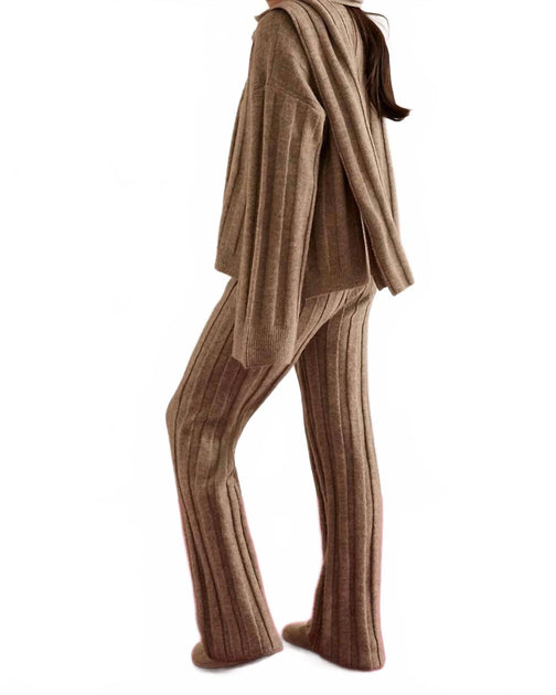 CRESCENT Kenny Ribbed Sweater Lounge Set Beige Large 3