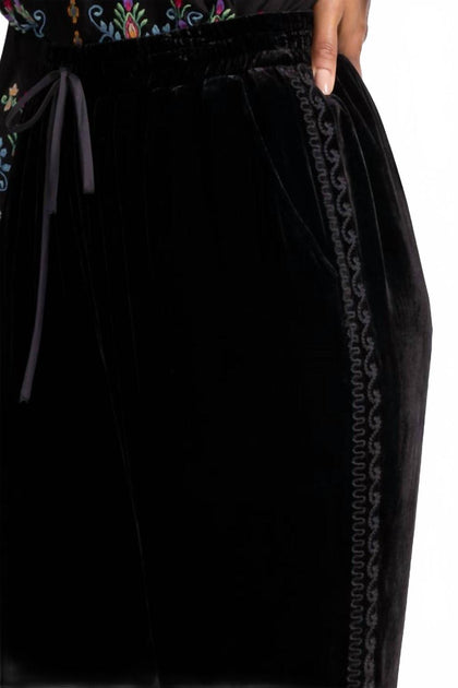 Johnny Was Shira Velvet Jogger Black Medium 4