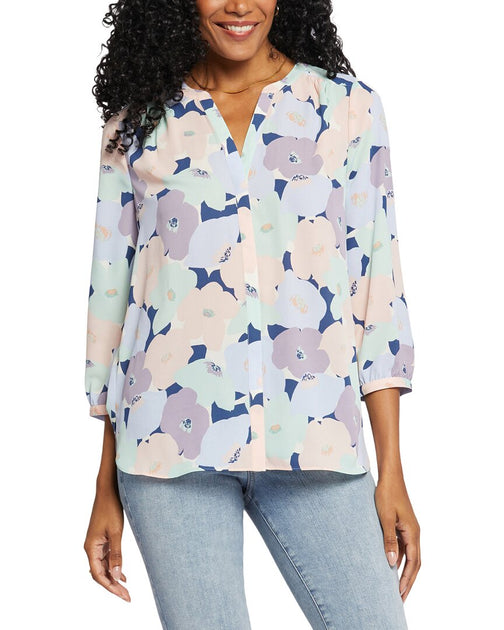 NYDJ Pintuck Blouse Pink Medium 2