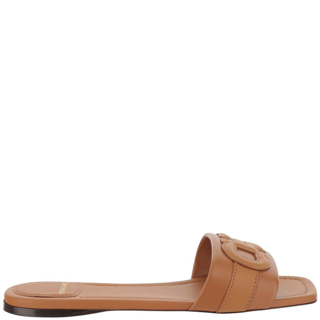 【送料&関税込】Ferragamo Leather Flat Sandals With Logo Salvatore Ferragamo Leather Flat Sandals With Logo | ShopSimon