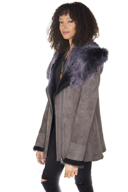 Infinity Romsey Sheepskin Coat Grey Size XL 4