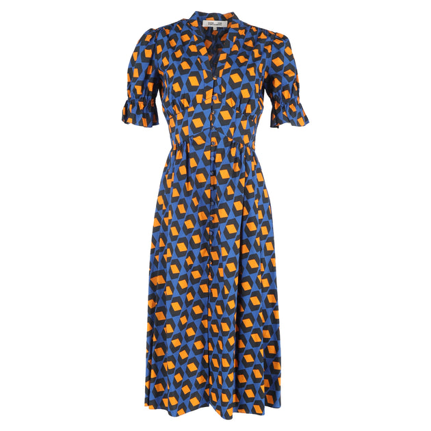 Diane von Furstenberg Erica Printed Midi Dress In Multicolor Cotton