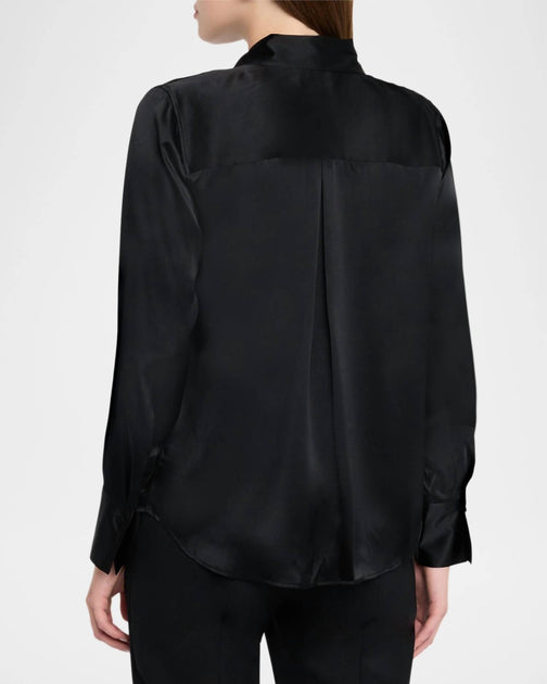 L'Agence Divya Pintuck Tux Shirt Black M 4