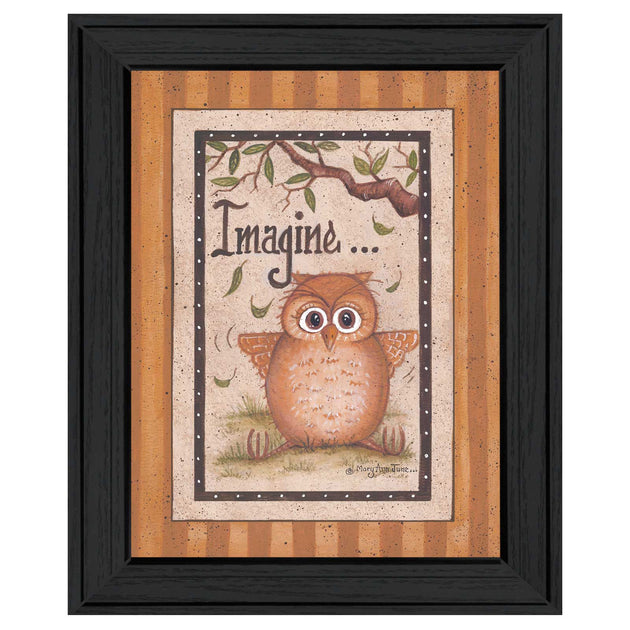 Hivvago Imagine Framed Print Wall Art Black 18in 3