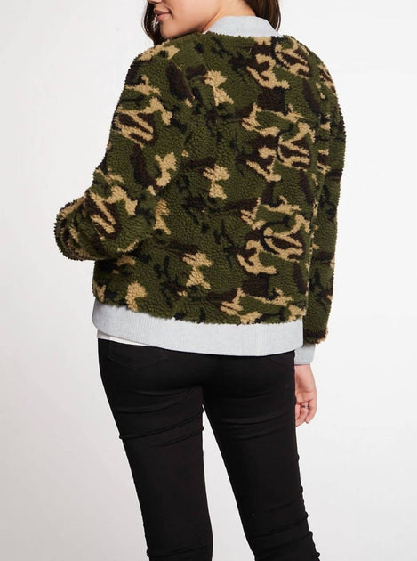 Chaser Faux Fur Bomber Jacket Multi Medium 4