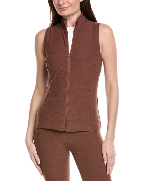 Beyond Yoga Venice Zip-Front Vest Brown XL 2