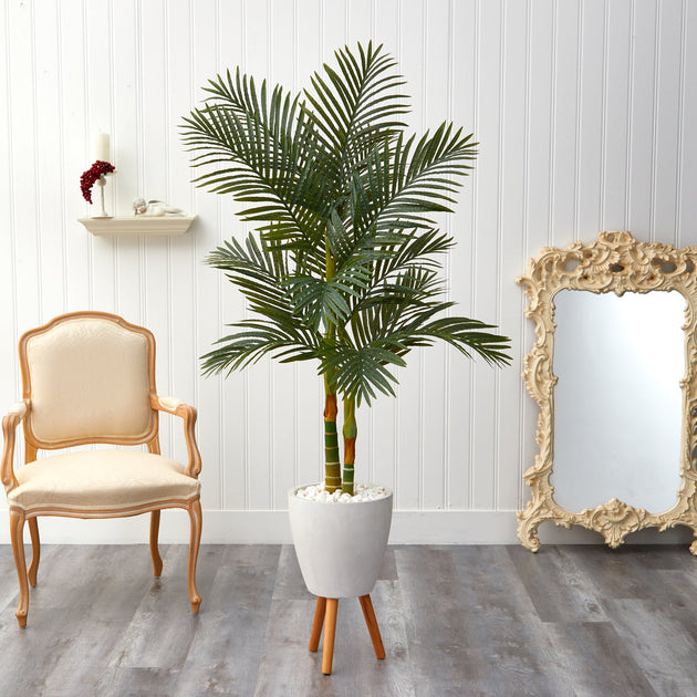 Hivvago Golden Cane Artificial Palm Tree White 167 cm 4