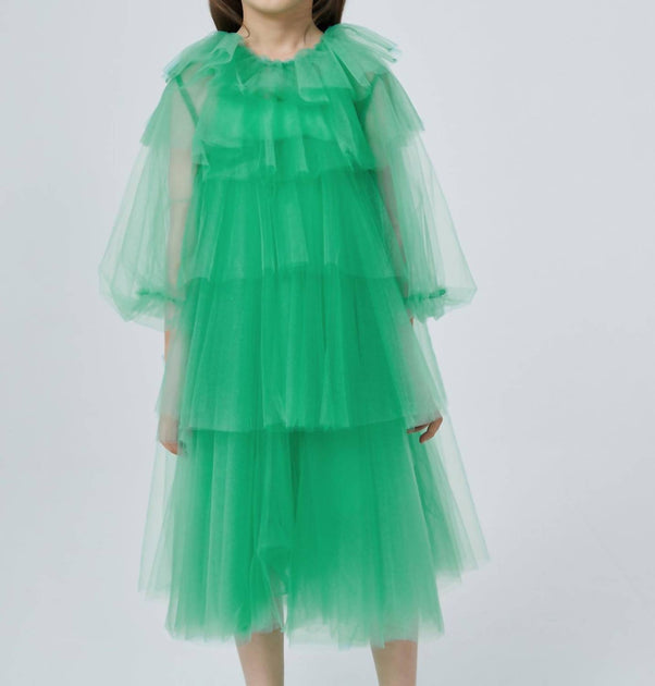 JNBY Ruffles Layers Dress Blue 8 Years 3