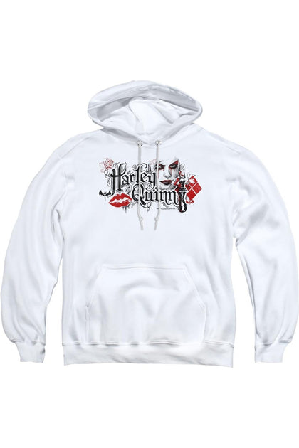 Gildan Batman Arkham Knight Lips Hoodie White Small 2