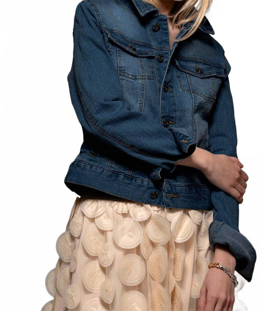 Urban Daizy Denim Trucker Jacket Beige Small 2