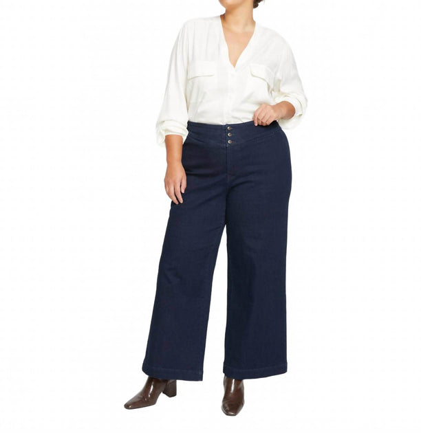 Universal Standard Charlie High Rise Sailor Jeans Blue 26 3