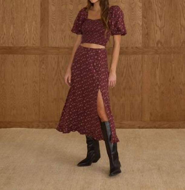 Rylee + Cru Button Slit Skirt 2