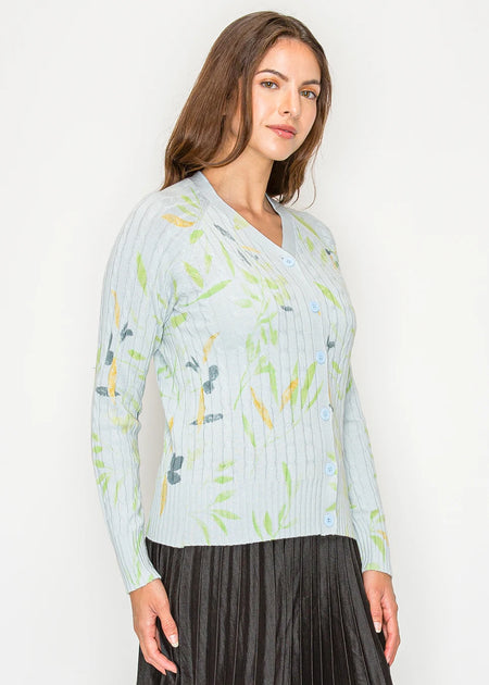 Yal New York Button-Front Cardigan Blue Small 4