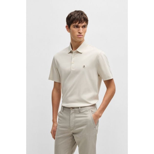 Boss mercerisiertes Baumwoll-Poloshirt Beige Medium 5