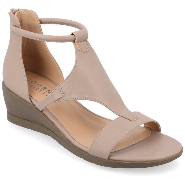 Journee Collection Trayle Wedge Sandal Grey US 8.5 2