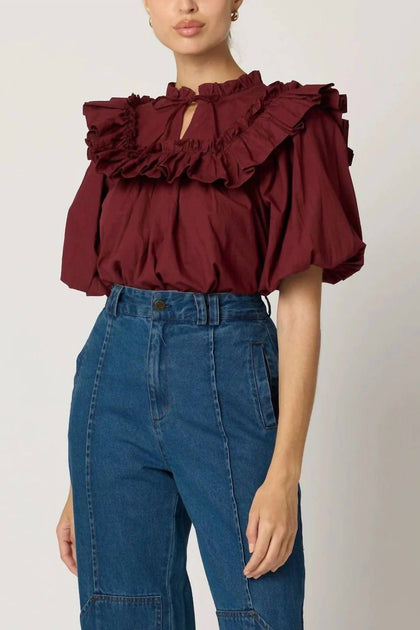Cleobella Janet Blouse Red Size XS 2