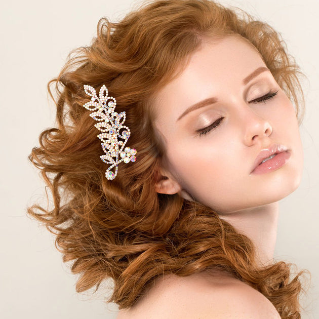 FASHNZFAB Flower Hair Comb Silver 4