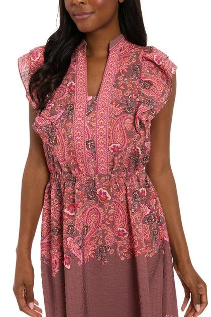 TRUEDAMES Midi A-Line Dress Pink Large 4