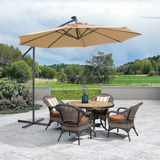 Streamdale Furniture Streamdale 10 FT Solar LED Patio Outdoor Umbrella