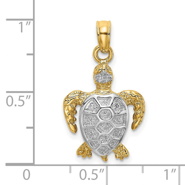 Diamond2Deal Sea Turtle Charm Pendant Silver 4