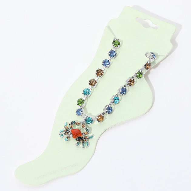 FASHNZFAB Crab Charm Anklet Silver 2