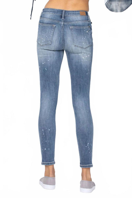 Judy Blue Bleached Distressed Skinny Jeans Multi US 14W 3
