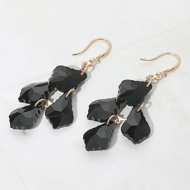 FASHNZFAB Teardrop Cluster Drop Earrings Silver 4