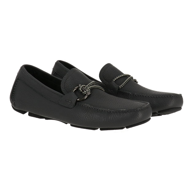 Seymayka-Salvatore Ferragamo Black Calf Leather Moccasin