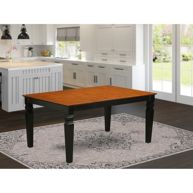 East West Furniture Weston Rectangular Dining Table Buttermilk/Cherry 4