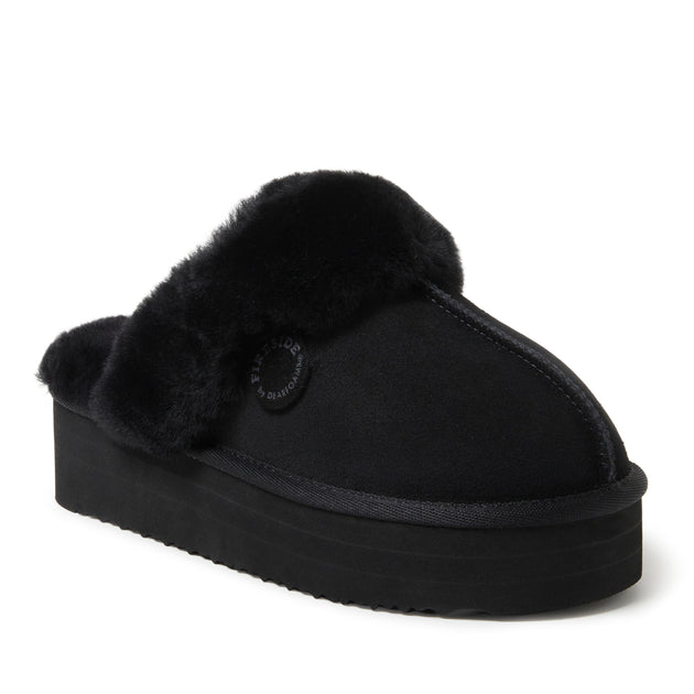 Fireside by Dearfoams Melton Platform Scuff Slipper Pink US 6 3