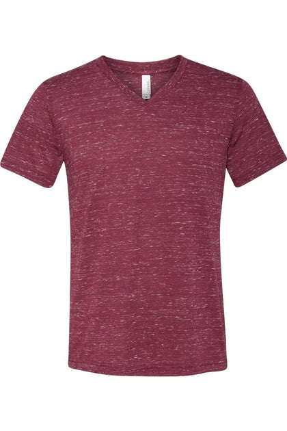 BELLA + CANVAS Textured Jersey V-Neck Tee Red Small 2
