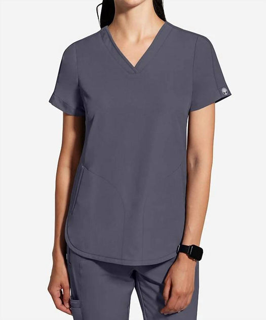 Healing Hands Skyler V-Neck Scrub Top Grey Medium 2