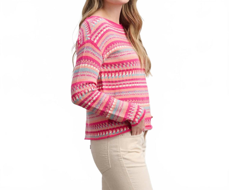 Hatley Hannah Cropped Pullover Sweater Pink Medium 3